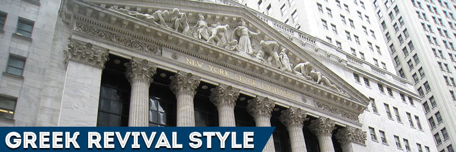 The New York Stock Exchange - Greek Revival style architecture
