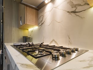 BedStuy Renovation Marble Kitchen Backsplash