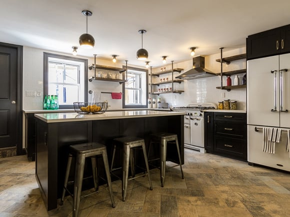 Williamsburg Renovation Industrial Kitchen Island