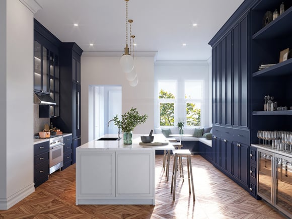 Harlem Townhouse Renovation Kitchen Bench Seating