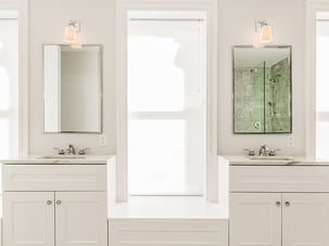 Brooklyn Brownstone Renovation Master Bathroom Dual Vanity