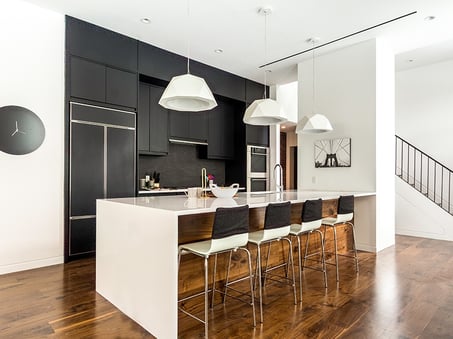 black and white kitchen