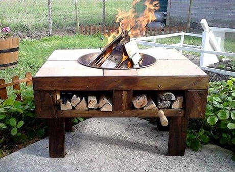 DIY pallet fire pit