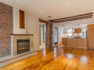 living room with fireplace