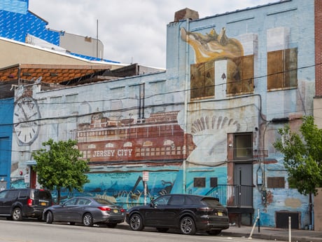 Jersey City Mural titled Beneath the Hudson by PAWS21 Jersey City Mural Beneath the Hudson by PAWS21