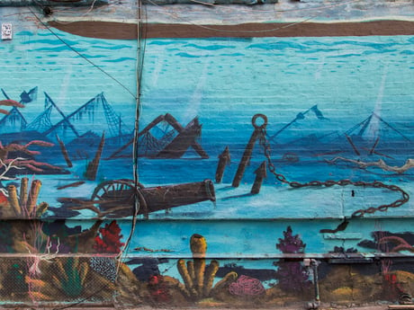 Jersey City Mural Beneath the Hudson by PAWS21