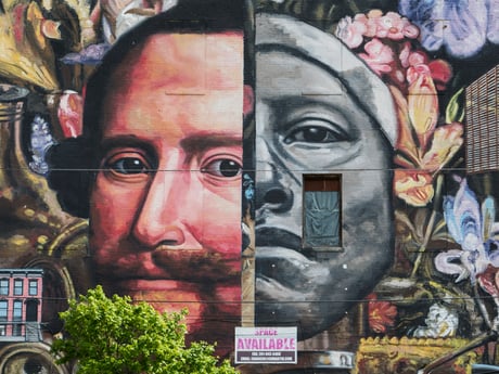 Jersey City Mural on Christopher Columbus and Barrow titled Native by Gaia