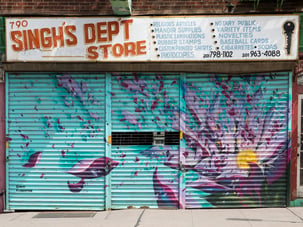 Jersey City Mural Outside Sign's Department Store