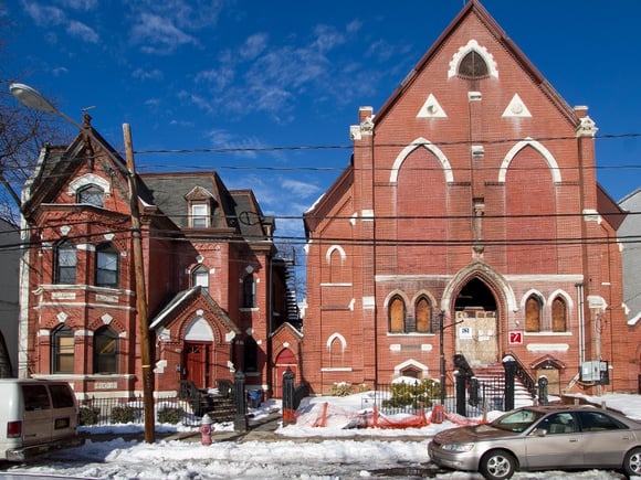 Parsonage and church exteriors