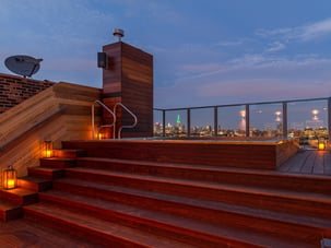 roof pool at night