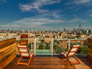 Roof deck with views