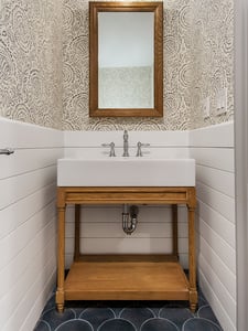 398 State Street Scalloped Tile in Powder Room