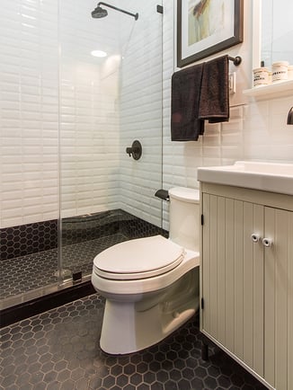 91 Berry Street Hexagonal Tile in Bathroom