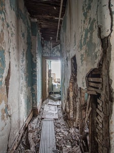 crumbling interior