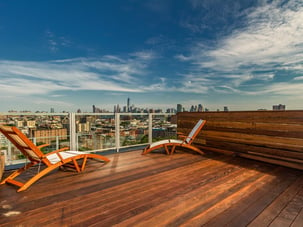 Roof deck with views