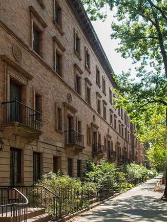 red brick row house