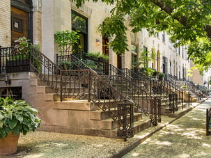 white brick townhome