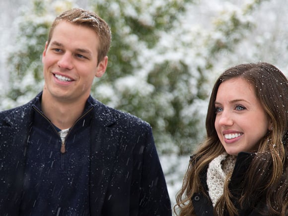 winter couple portrait